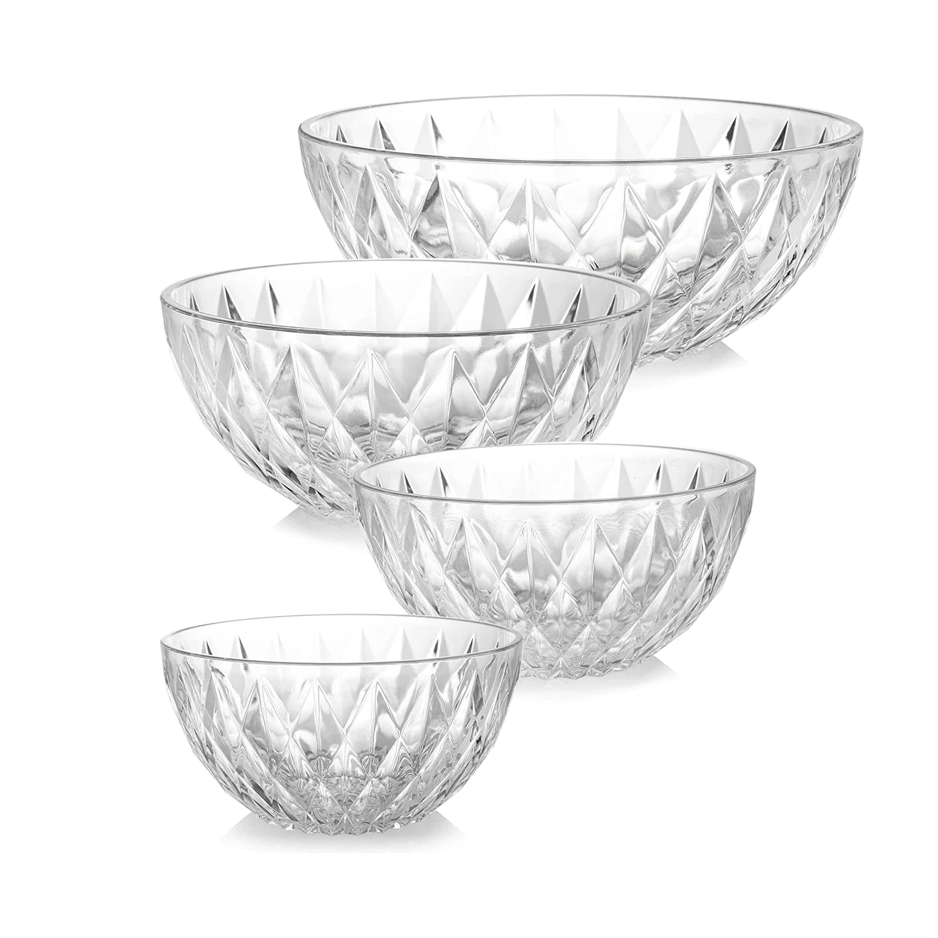 Versatile Bowl Set Lead-free and BPA free Glass Salad Bowls