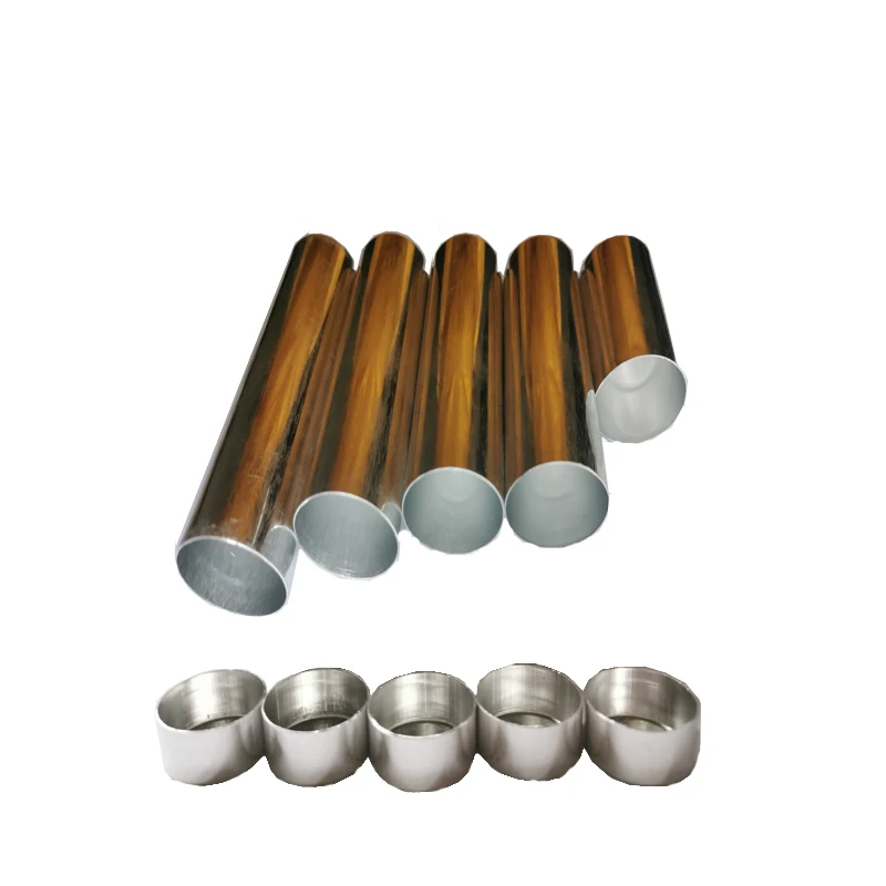 Dental Lab Empty Aluminum Cartridge With Caps For Flexible Beads Denture Inject Acrylic Work Diameter 25.5mm 5 Length Dental Lab