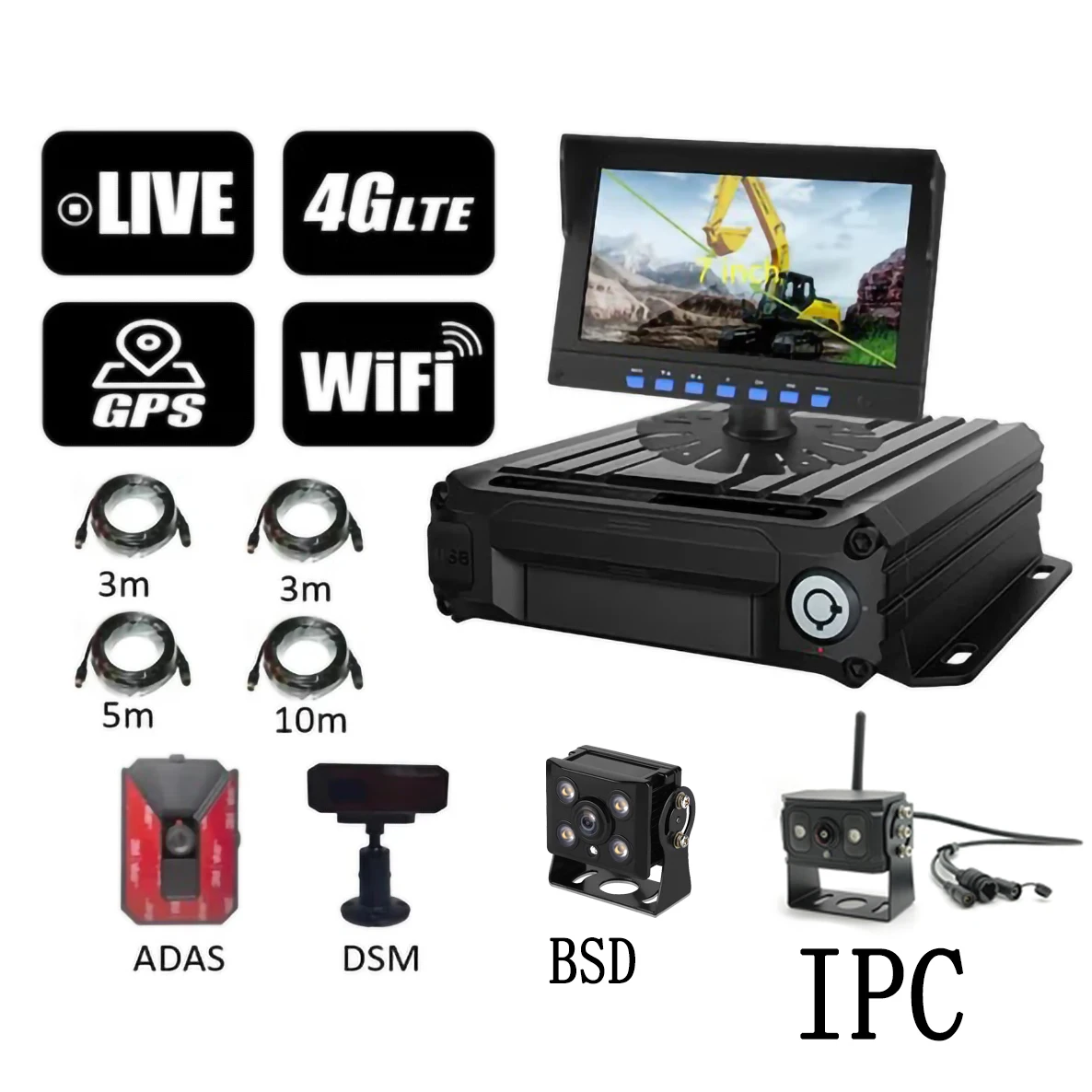 China Wholesaler Adas Car Board Camera1080p Wide Angle Wdr Loop Recording Blackbox Dms Camera