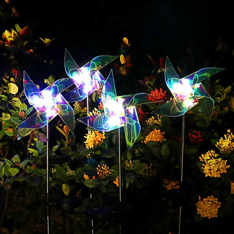 LED Solar Lights Windmill Plug-in Outdoor Lawn Decoration Lighting Copper Wire Lights