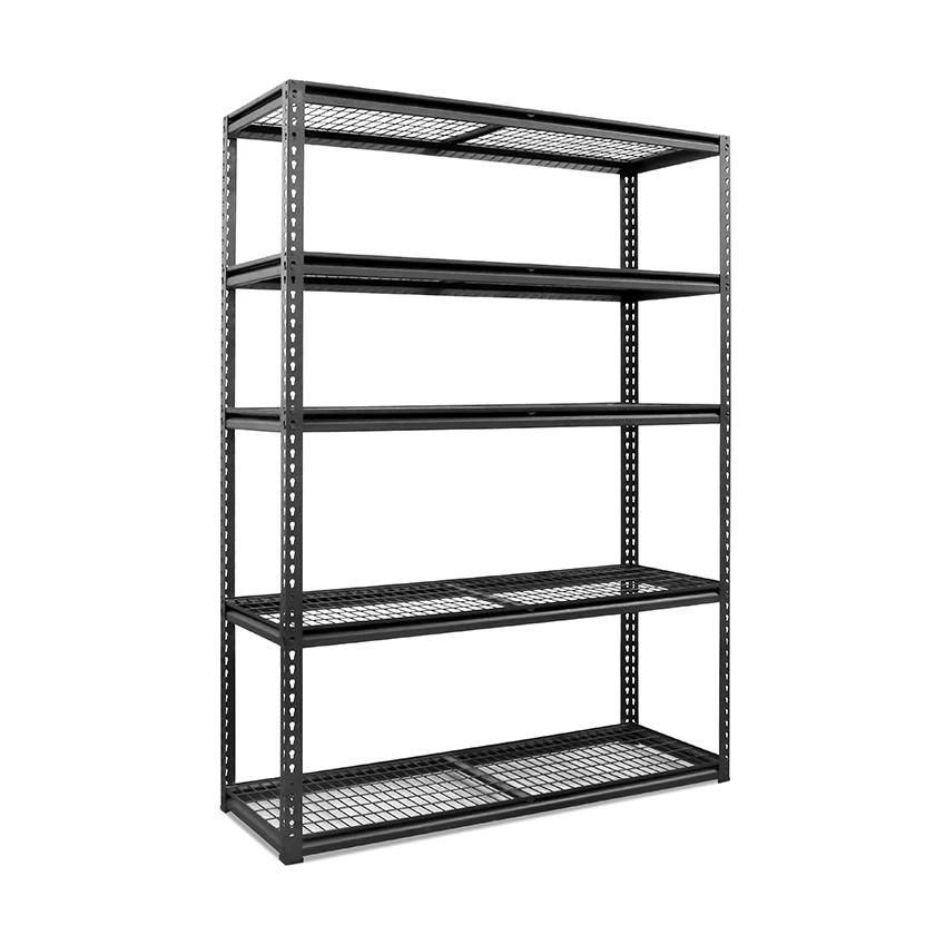 Hot sale 5 Tier heavy duty garage storage system shelves warehouse household goods iron storage racks metal garage