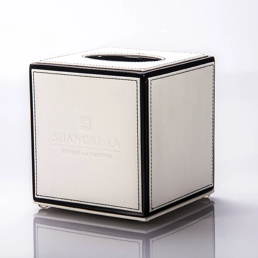 
New Design Unique Recycling PU Leather Wooden Trash Bin for Shangri-La 