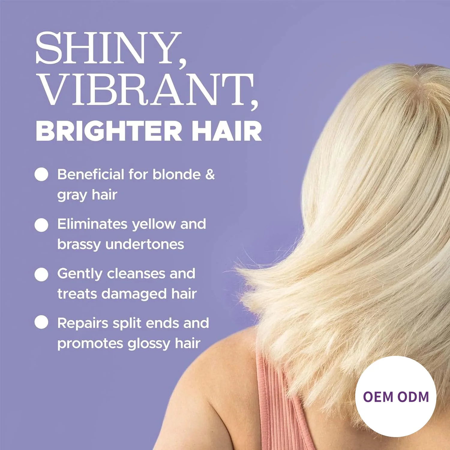 OEM ODM Salon Quality Moisturizing Nourishing Anti Yellow Shampoo for All Hair Texture