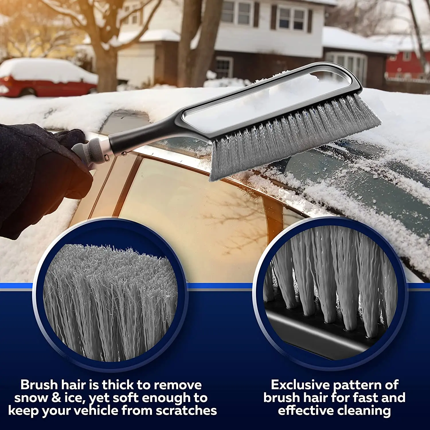 Portable Multifunction Auto Winter Cleaning Ice Scraper Snow Sweeper Remover Shovel Brush