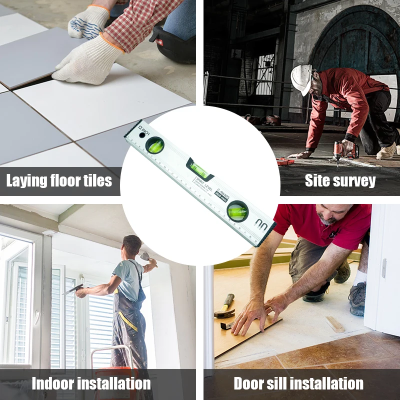 3 Spirit Bubble Shockproof Top Vial Alloy Frame 12Inch Magnetic Level Torpedo Level