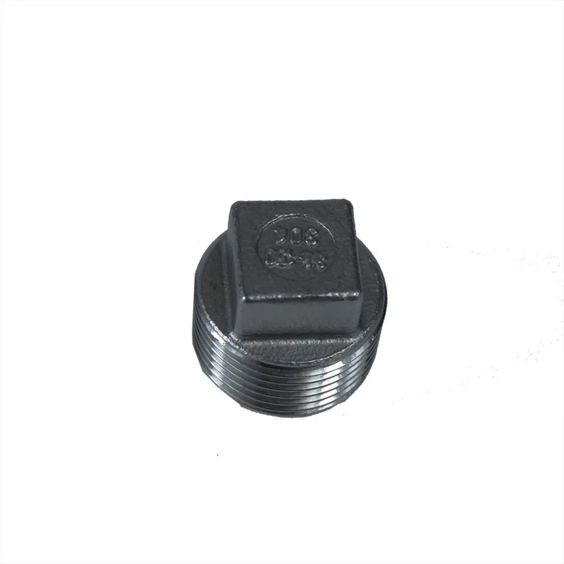 stainless steel 304 316 cf8m fittings ss 1inch DN25 BSPT NPT thread pipe fittings square plug