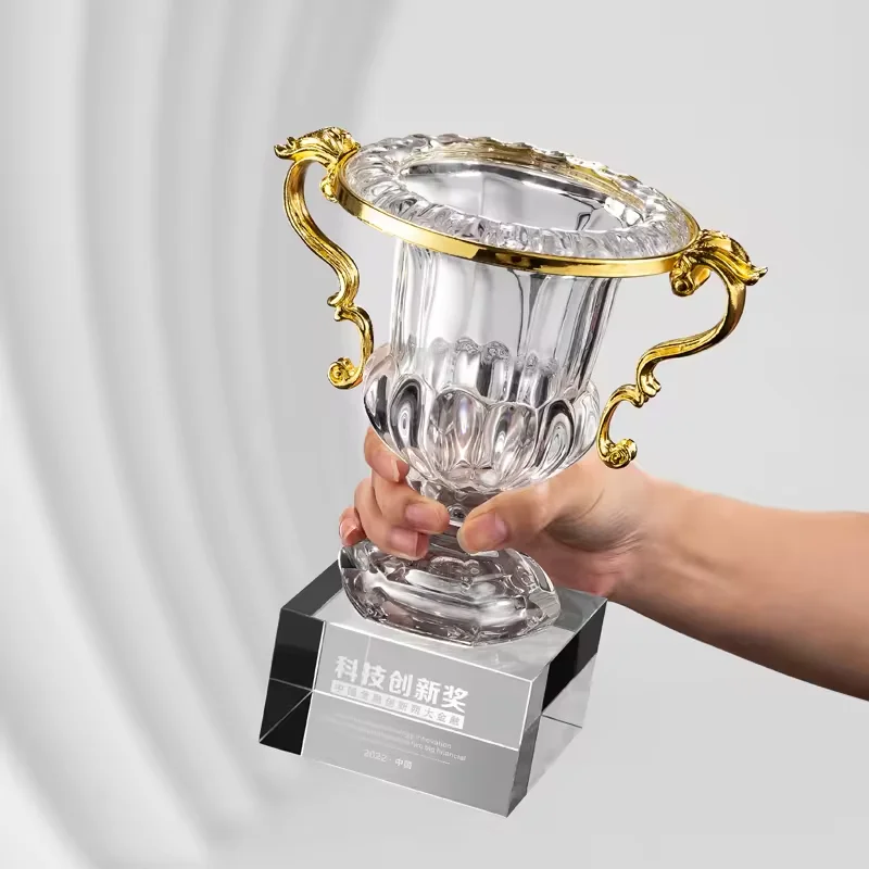 Изготовитель на заказ оптовая продажа Чемпионат мира по футболу футбол спортивный Кубок наградной пустой стеклянный Хрустальный Трофей