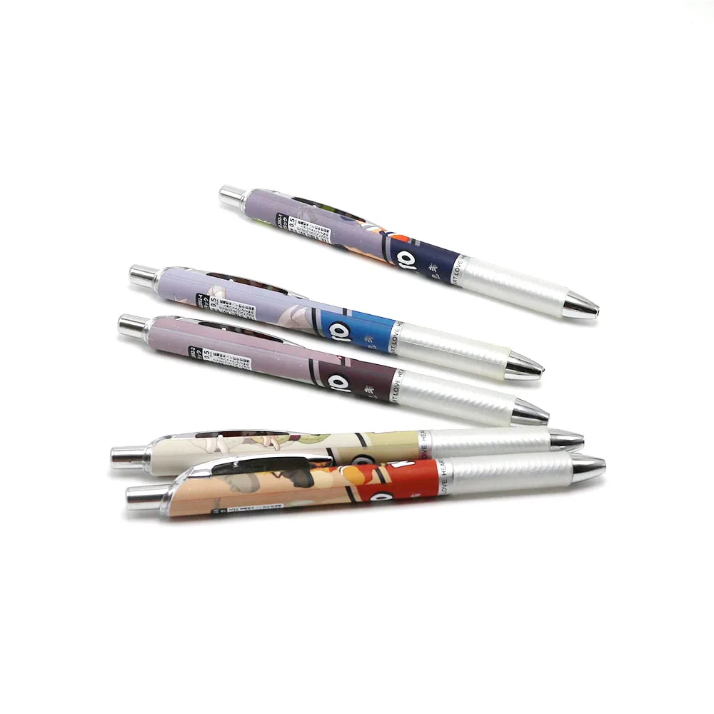 Hot sales plastic ball point pen heat transfer print gel ink pen with metal clip for promotion souvenir gifts