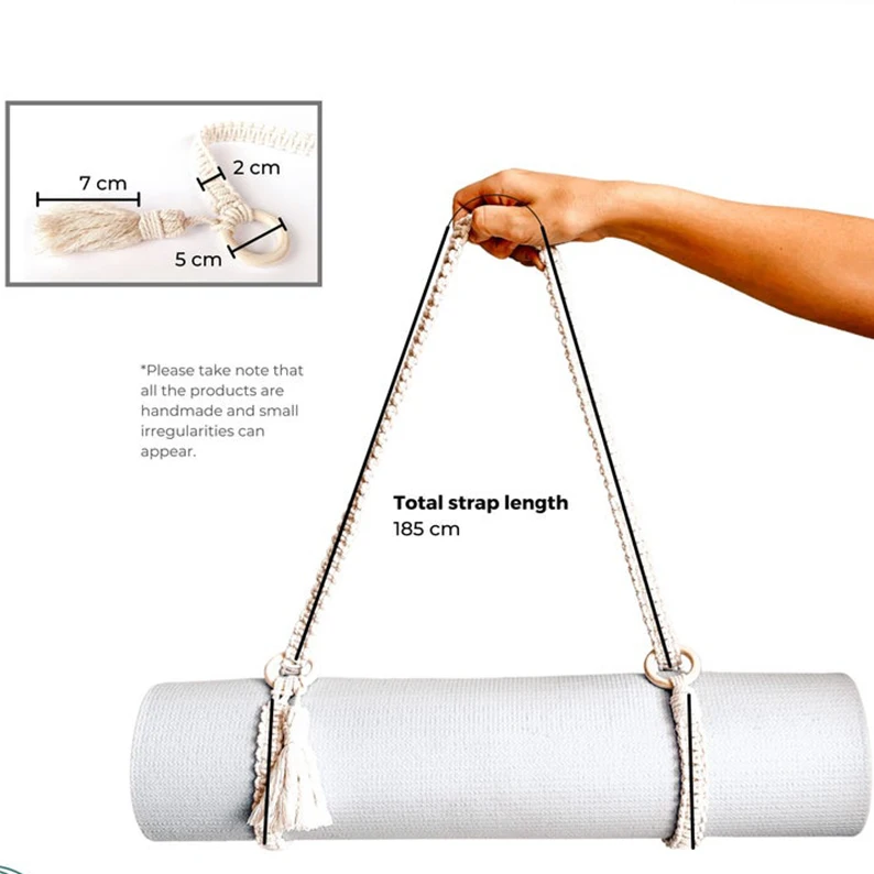 Cotton Handmade Bohemia Gym Workout Carrier Macrame Yoga Mat Pilates Strap Bag