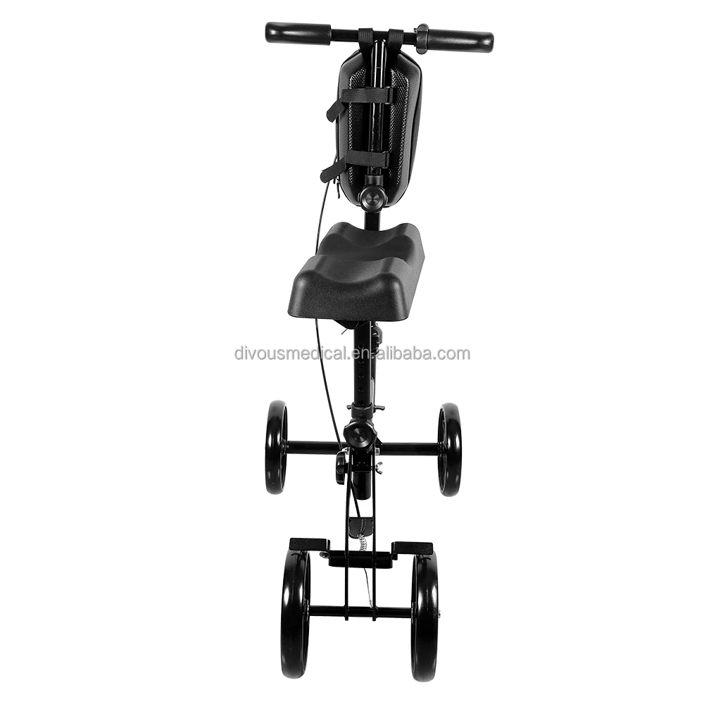 Factory Outlet Adjustable Handle Height Folding 4-Wheel Mobility Scooter Knee Walker Rollator Fracture Walking Aid