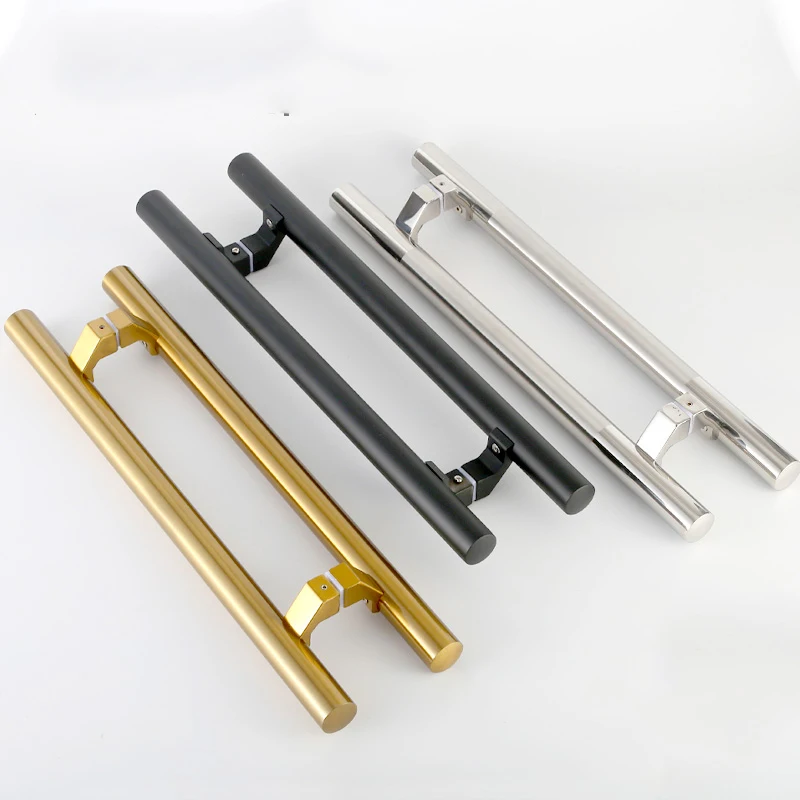 High Quality Door Hardware Aluminum Alloy Door Handle Aluminum Double Curved Bathroom Door Handle