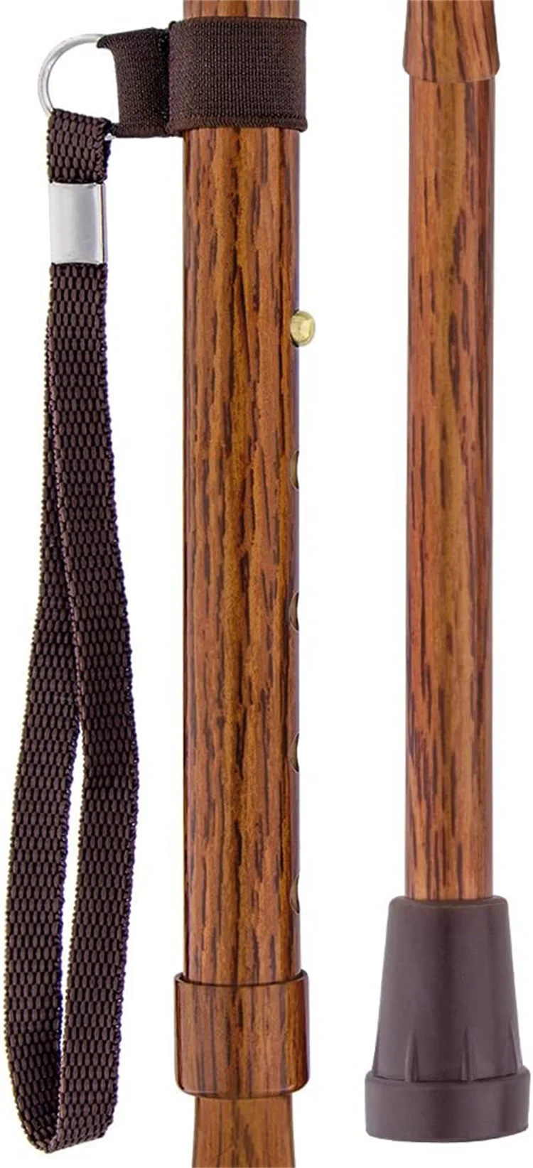 LQX Folding Cane Custom printing flat wooden handle mountaineering walking hike stick cane