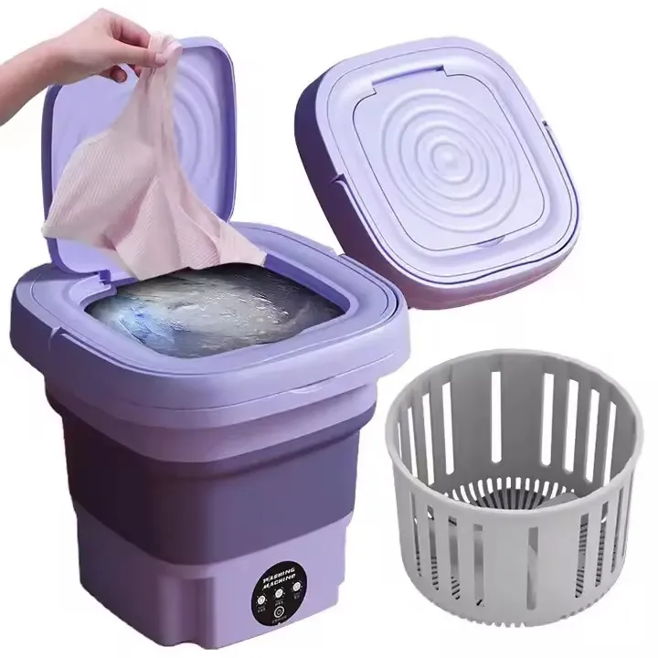 8L Portable Spinning Dry washing machine Mini Foldable Sock Underwear Panties Retractable Household Washing Machine