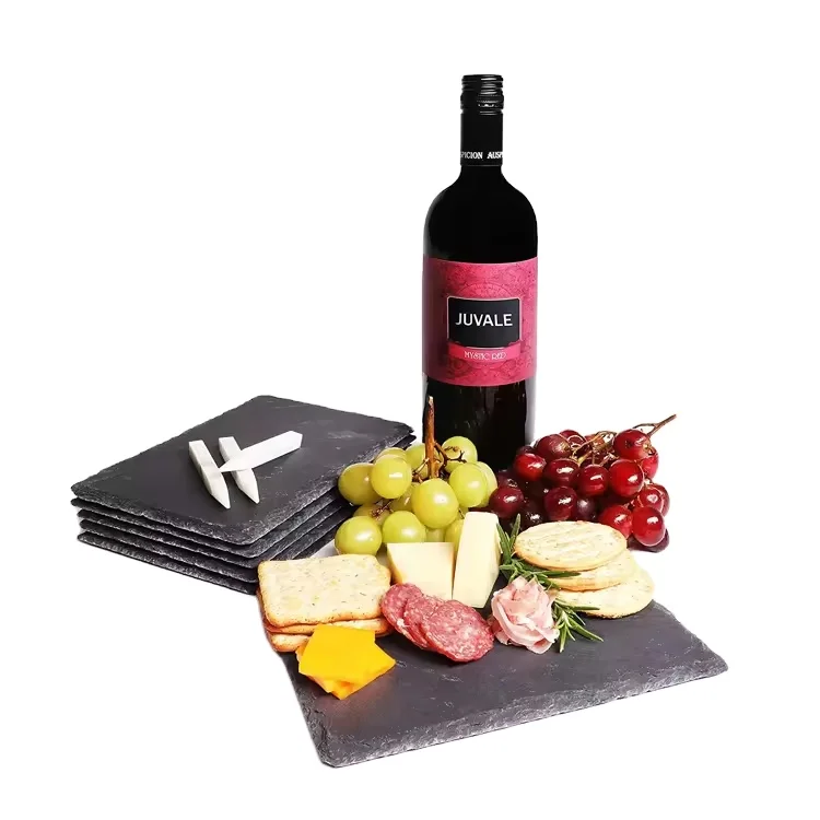 Natural Black Stone Plate Dinning Plate Set Stone Mini Slate Cheese Boards Charcuterie Boards for Cheese and Meat
