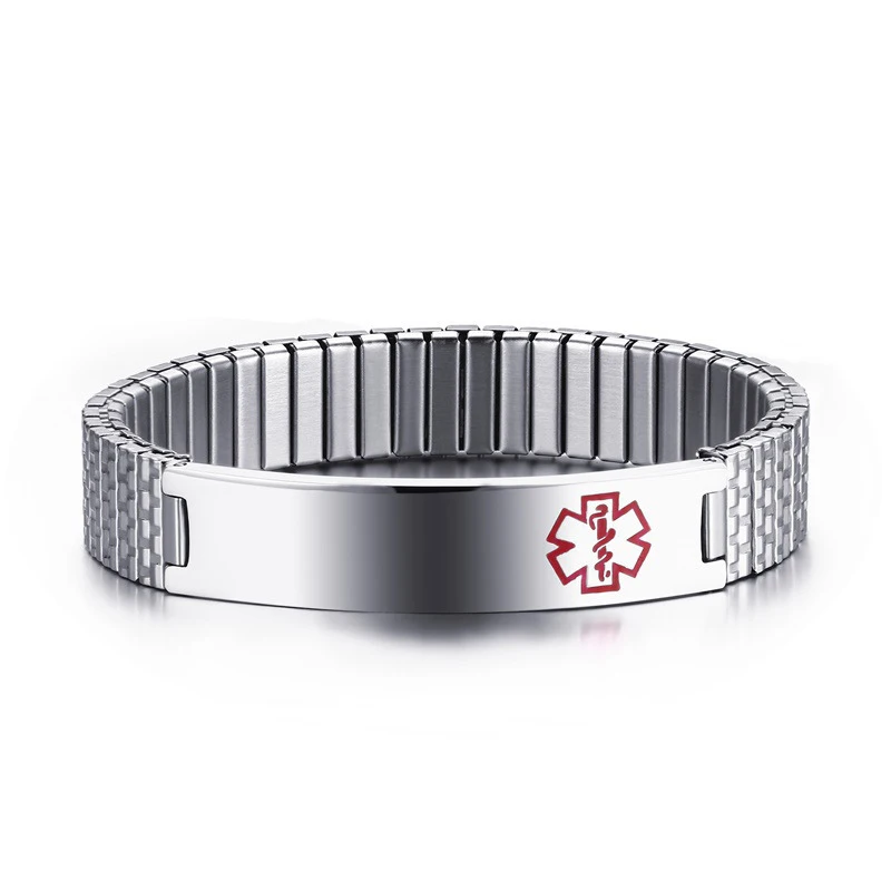
2021 Cross border hot selling medical bracelet logo stainless steel jewelry factory 