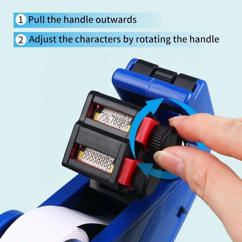 Supermarket Price Tag Labeling Machine Two Lines 10 Digits CN 2316 Manual Label Gun Labeller