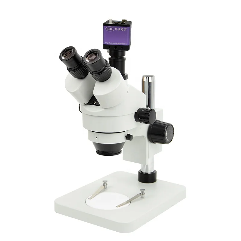 EOC 0.7 - 4.5x vga camera 1.3MP  Zoom trinocular stereo microscope