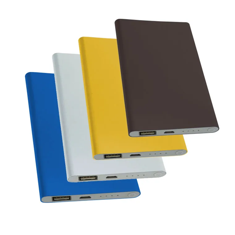 Hot Selling Slim Power Bank with High Capacity 4000mAh Polymer Battery for cell phone portable charger MOQ 10pcs logo branded