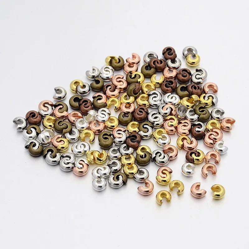 3mm/4mm/5mm/6mm/8mm stainless steel crimp end beads diy accessories jewelry part