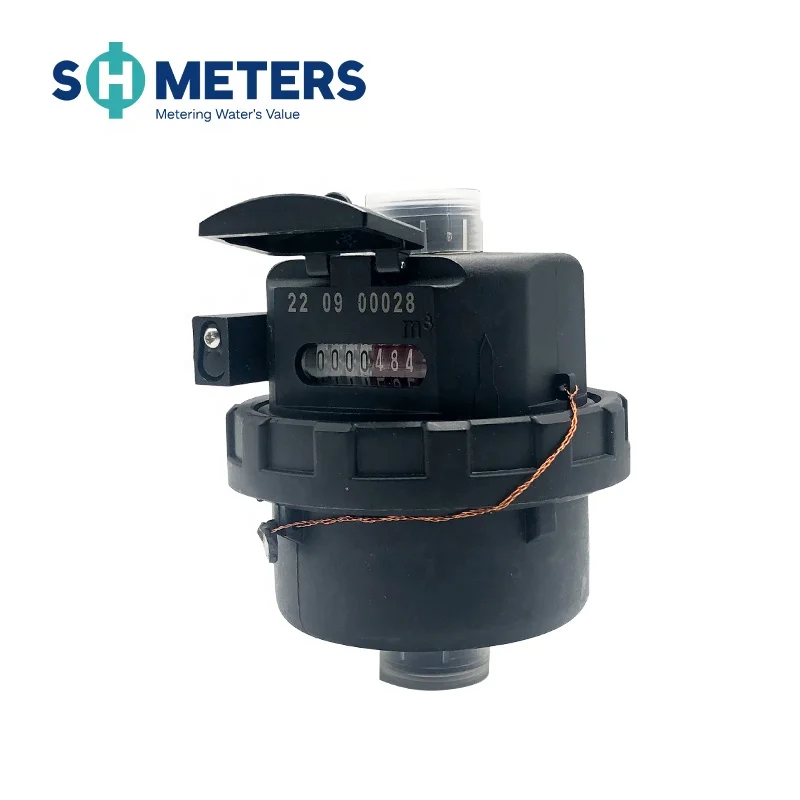 DN15~DN40 Class C Horizontal Water Meter for Residence Brass Body Reed Switch Screw Type Dry Dial OEM,ODM