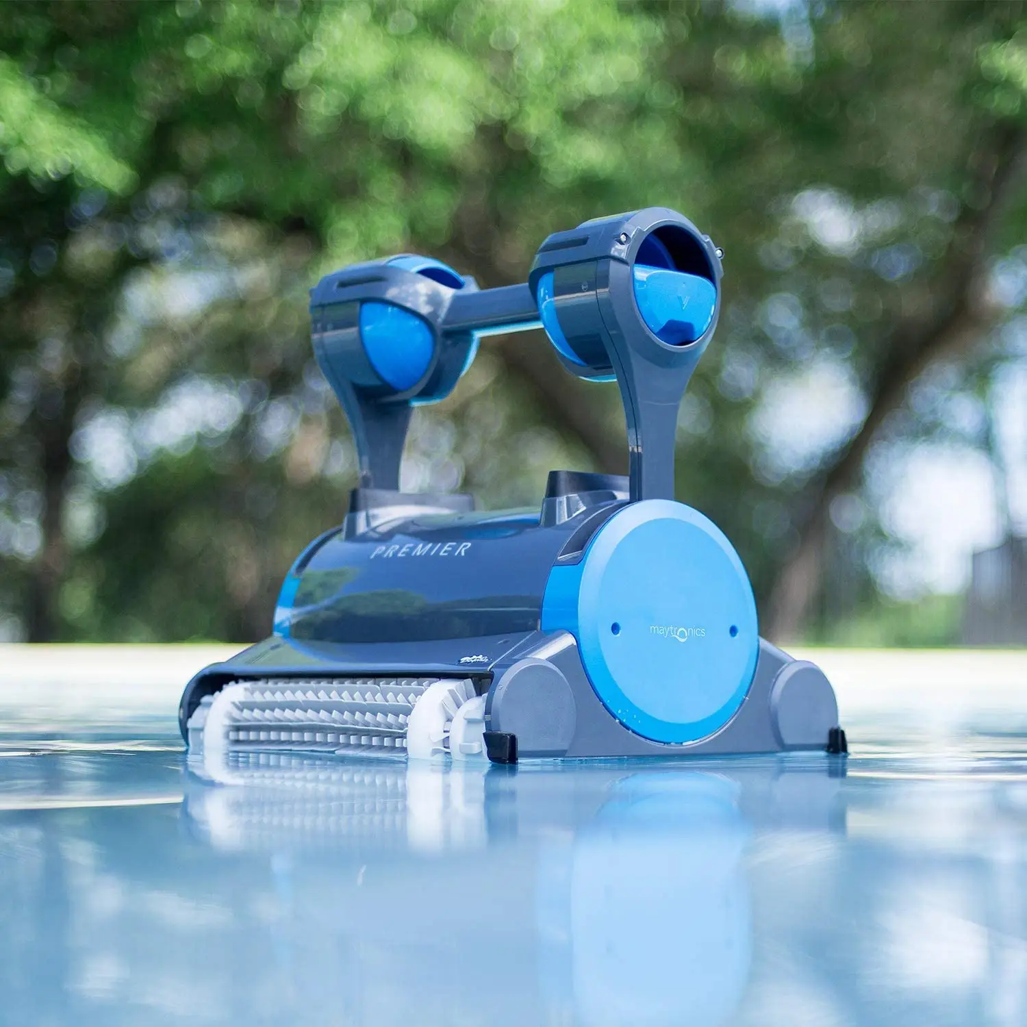 Robotic Pool Cleaner with Powerful Dual Scrubbing Brushes , Ideal for In-ground Swimming Pools up to 50 Feet