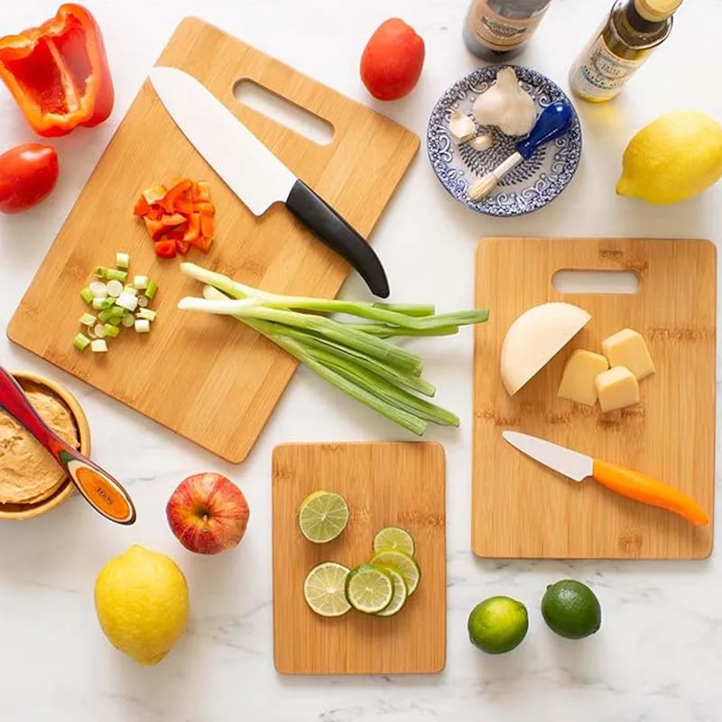 Totally Bamboo 3-Piece Bamboo Cutting Board Set 3 Assorted Sizes of Bamboo Wood Cutting Boards for Kitchen