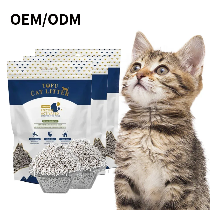 2024 hot sale Mixed Cat Litter Flushable Odor Free Activated Carbon Ultra Absorbent and Fast Drying Tofu Cat Litter