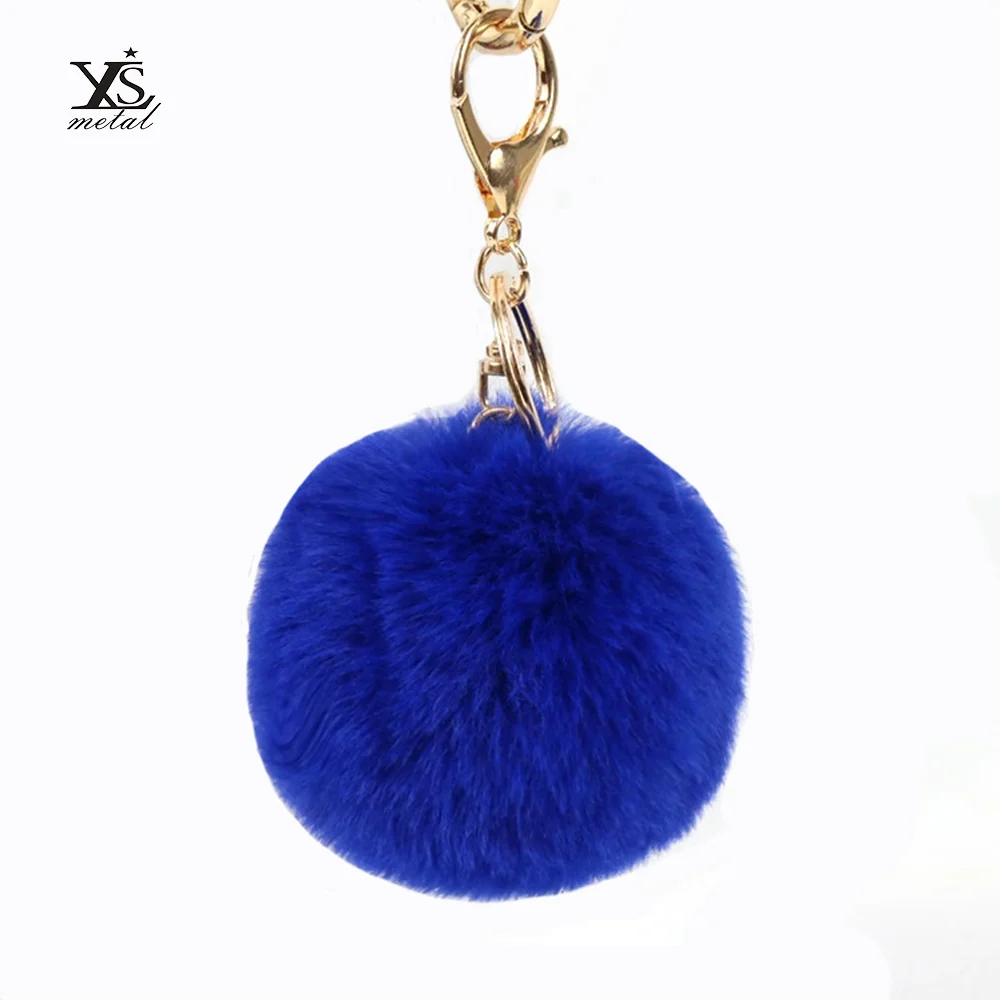 Factory Wholesale Pompom Keychains Plush Keyring with Soft Faux Fur Ball Keychain Pendant Accessories