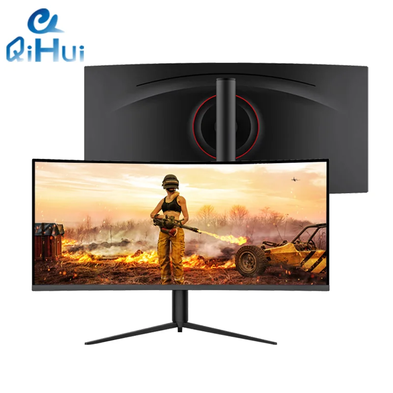 Qihui LCD Monitor 34 pulgadas 4k UHD de 1 ms 75 Hz Height Adjustable anti-blue light LED Monitor For Business & Study & Office