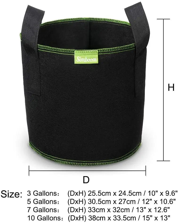 Good Quality  3 5 7 10 20 30 50 100 200 Gallon Planter Grow Bags Fabric Plant Grow Pots Garden Potato Felt Grow Bags