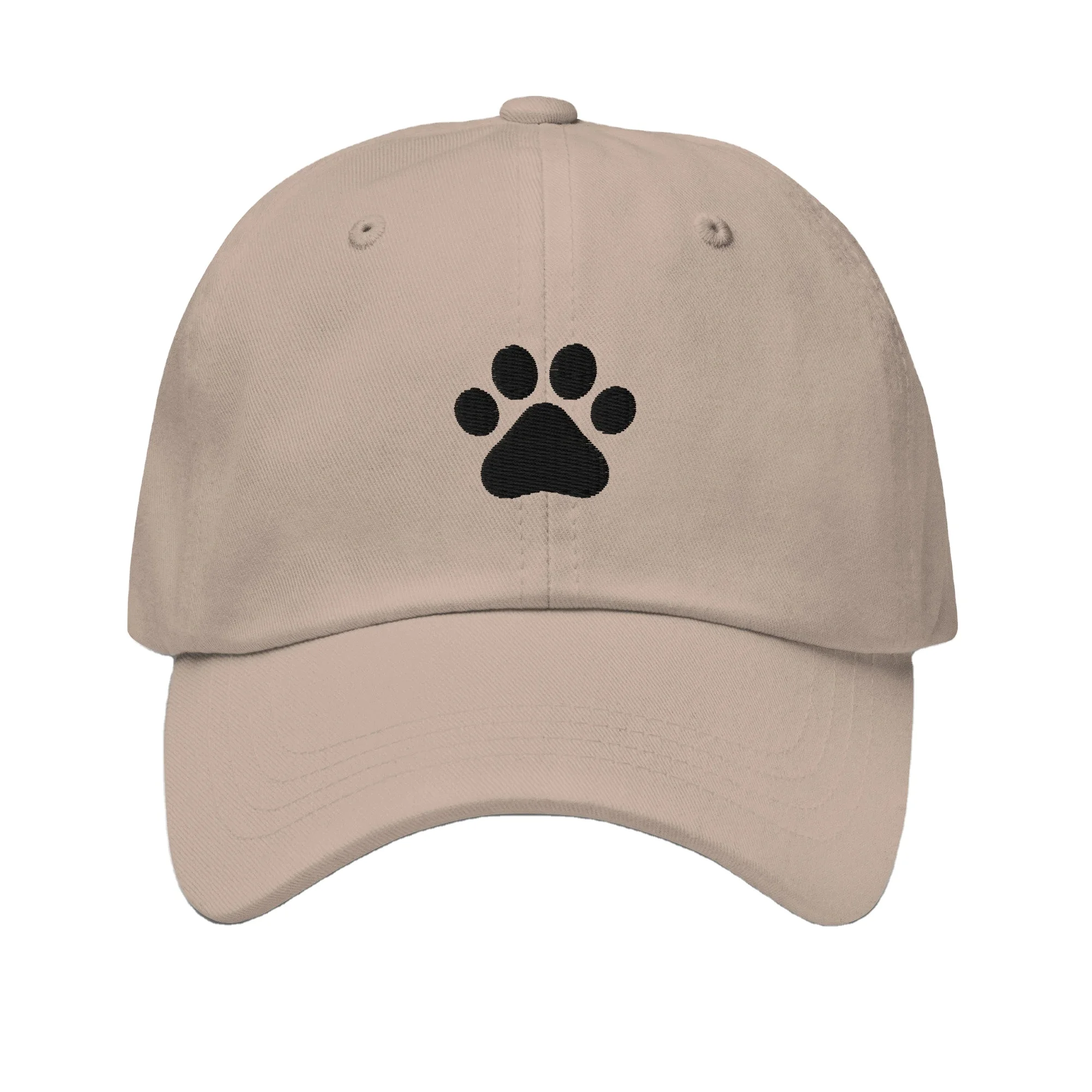 Custom logo Factory price Manufacturers OEM Paw Print Dad Hat Embroidered Unisex Hat Handmade Cap Adjustable Baseball Cap Gift
