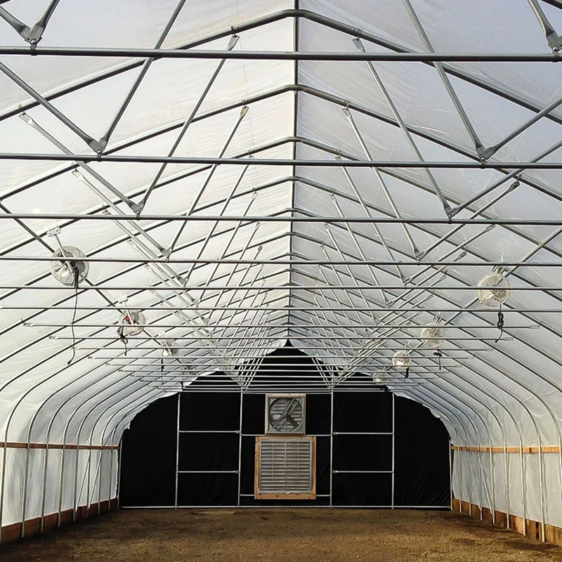 large agricultural blackout greenhouse with automated light deprivation system for sale