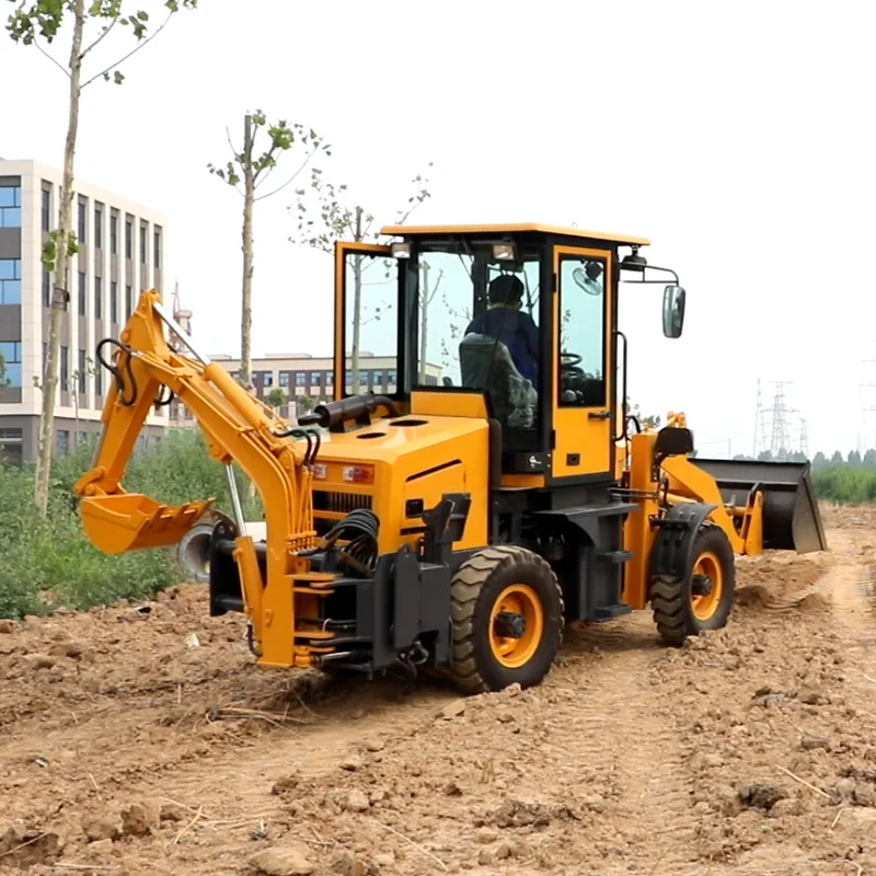 China Factory Wholesale New Backhoe Loaders Mini Small Excavator Backhoe  4x4 Wheel Farm Construction Backhoe Loader