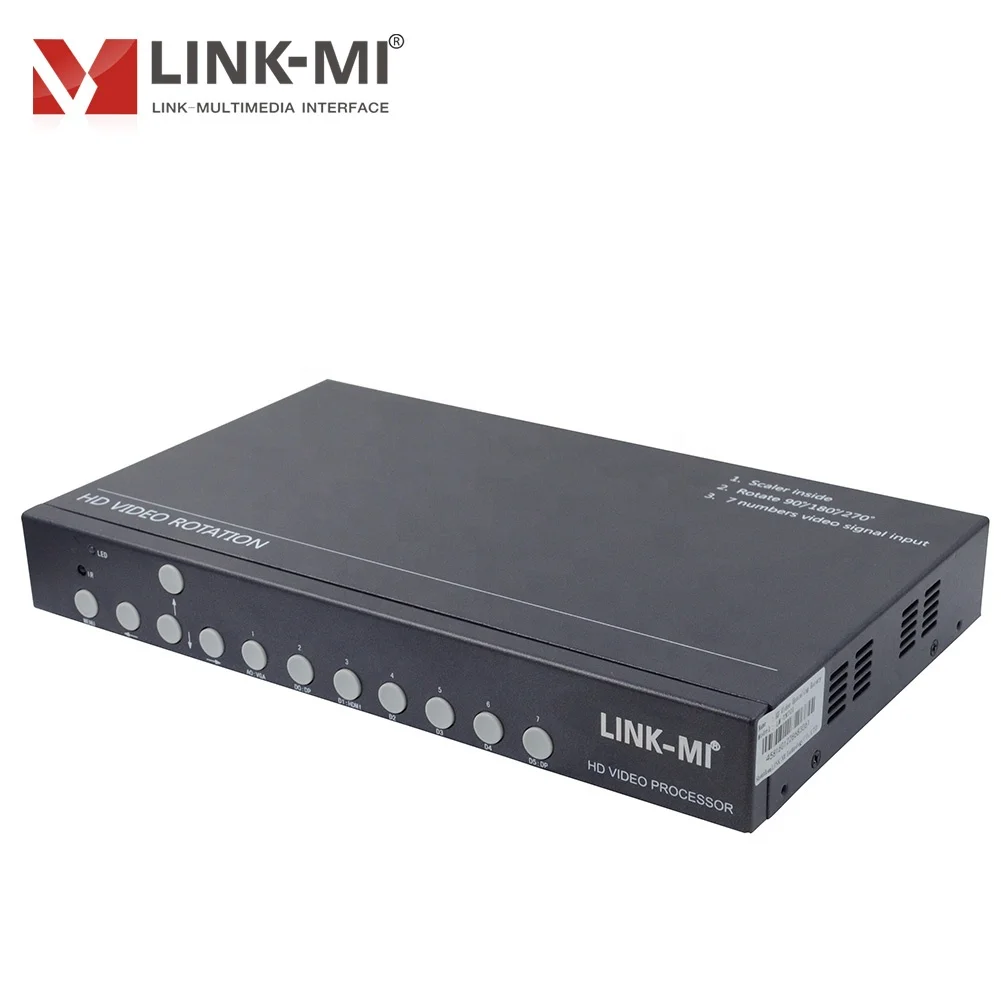LINK-MI Video Sync Rotator VGA+DP+HDMI  HD Video Upscaling Video Rotator 90/180/270 degrees Processor RS232/IR Remote Control