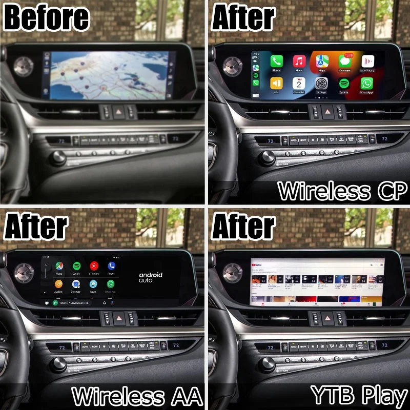 Android wireless CP AA interface box video interface for Lexus ES300h ES250 ES350 2018- with wireless auto by Lsailt