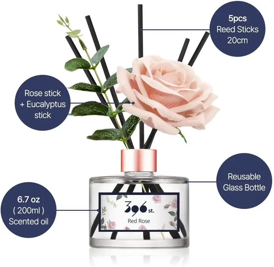 Rose Flower Reed Diffuser Vanilla Lavender Also Known as Garden Lavender 200ml 6 7oz Reed Diffuser Sets