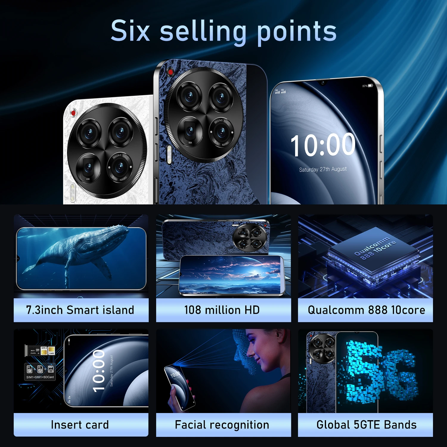 Hot-selling Techno Camon 30 Pro Original 7.3-inch Large Screen 16 Gb +1 Tb 8800 Mah Android 13 Global 5g Smartphone