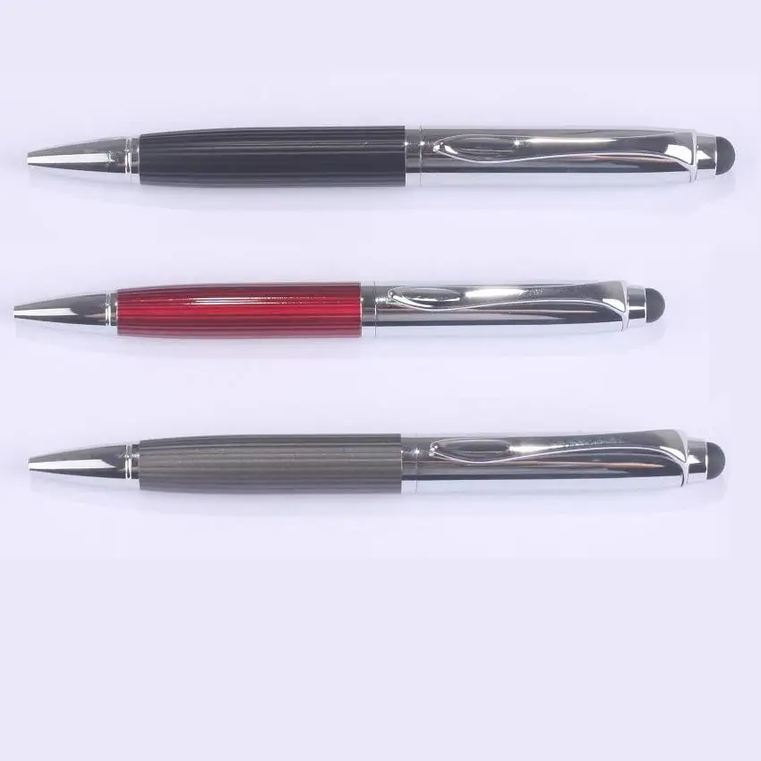 Hot selling metal twist ballpoint pen with touch stylus promotional gift 2 in 1 metal multi-functional pen