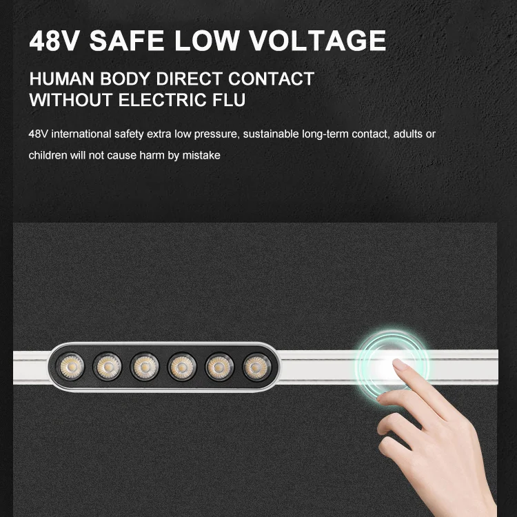 Smart Tuya Ultra Thin Commercial Linear Surface Mounted 48v Magnetic Rail Fixture Led Track Light