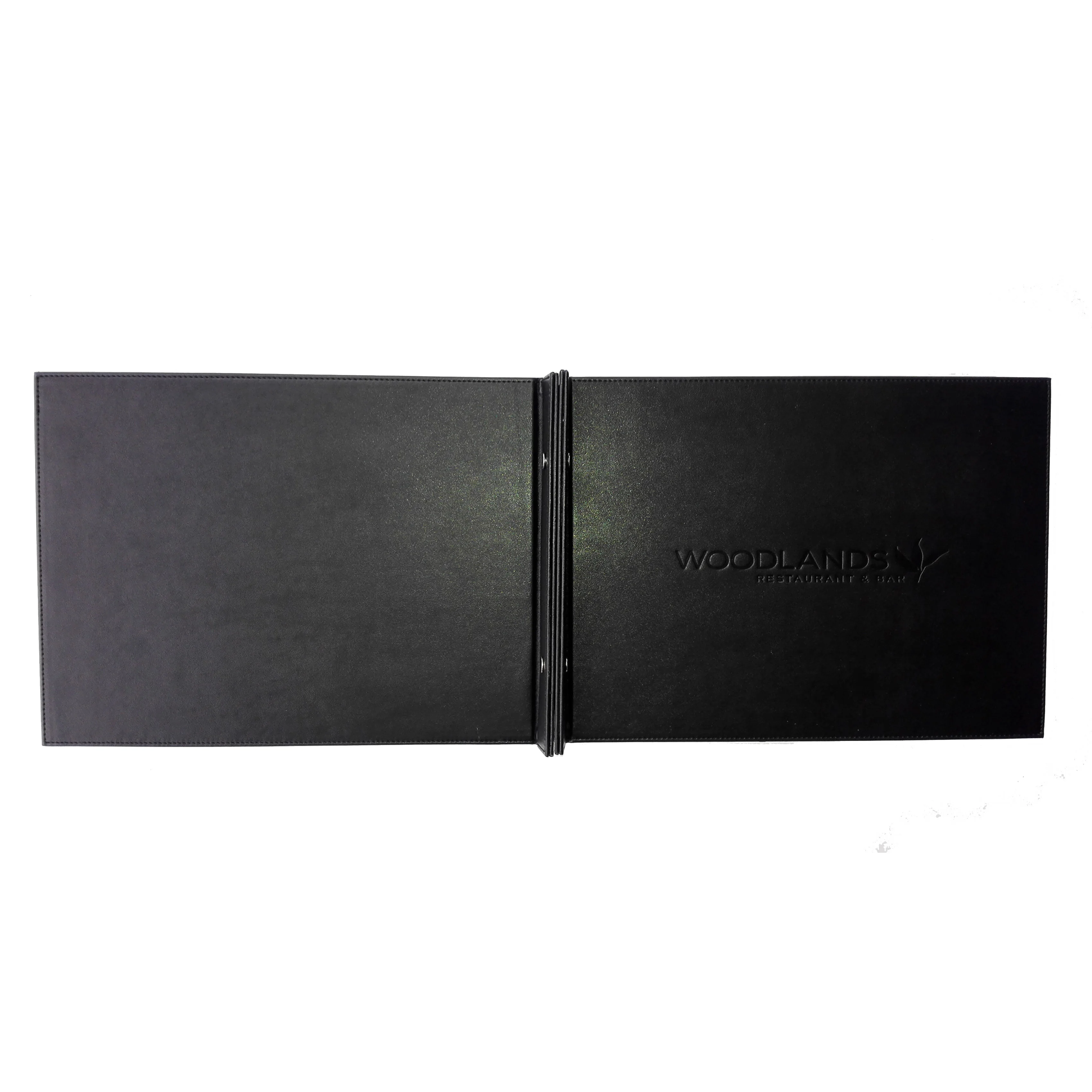 Matte Black PU Leather A4 Hardcover Restaurant Menu Book