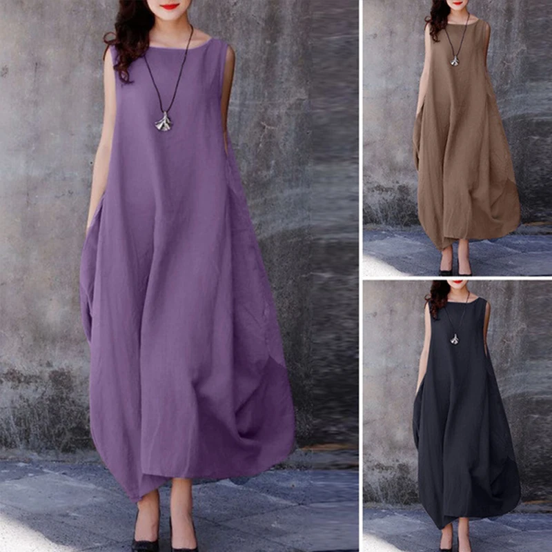 New Arrivals Design Linen Nightgown Night Dress For Fat Ladies Nightdress Flax Summer Linen Dress