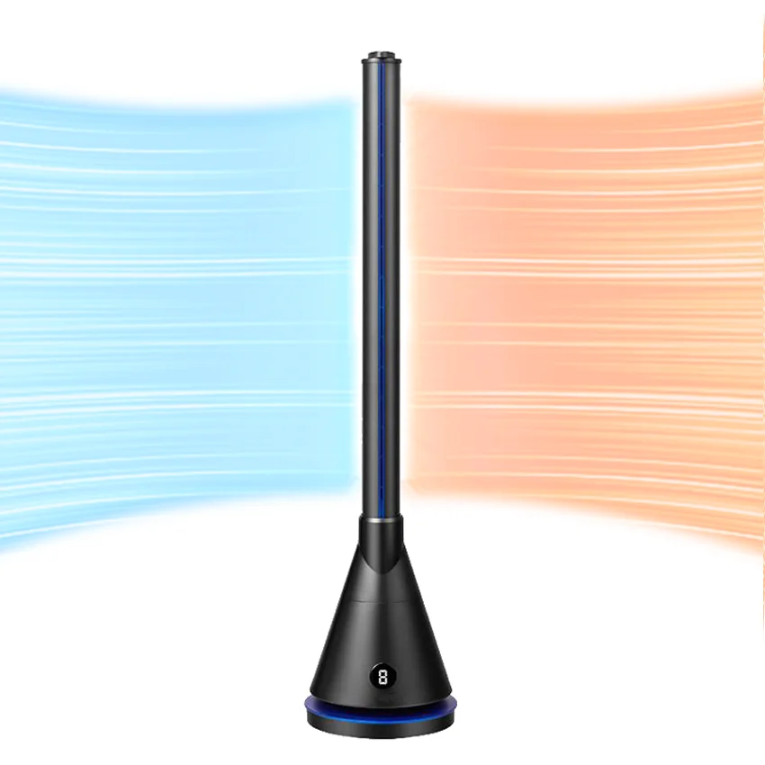 OEM Heating And Cooling Air Purifier Tower Fan Home Use Dc Brushless Motor Bladeless Heater Fan 2000W