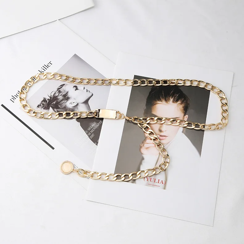 New Fashion metal chain decorative ladies dress waist chain belt chain belt ready in stock