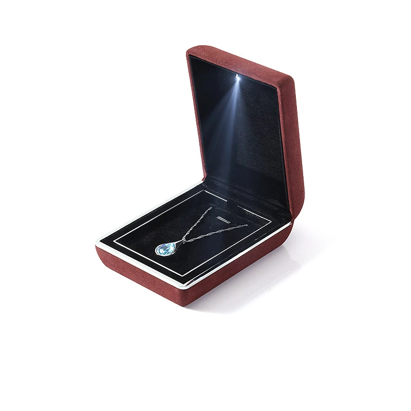 Luxury PU Leather Jewelry Box Led Light Jewelry Box