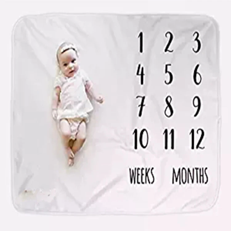 
Soft Flannel Photography Monthly Photo Newborn Baby Blanket Children Cartoon Milestone Sleeping Bath Blanket 