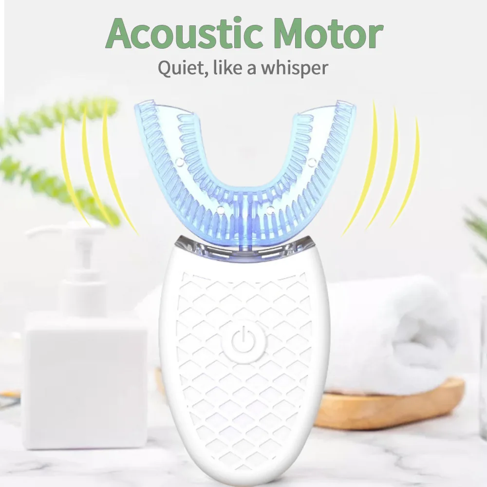 U Shaped Electric Toothbrush Ultrasonic Automatic Whitening Massage Toothbrush for Adults with 4 Cleaning Modes