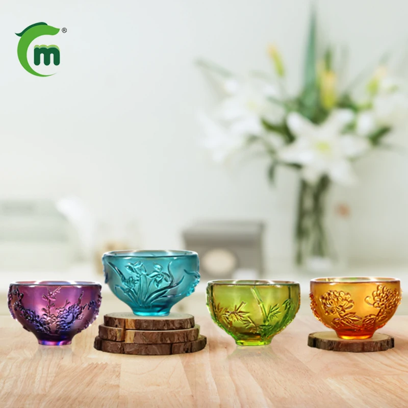 Wholesale Luxury Crystal Tea Cup Carvings For Home Usage Natural Tea Cup