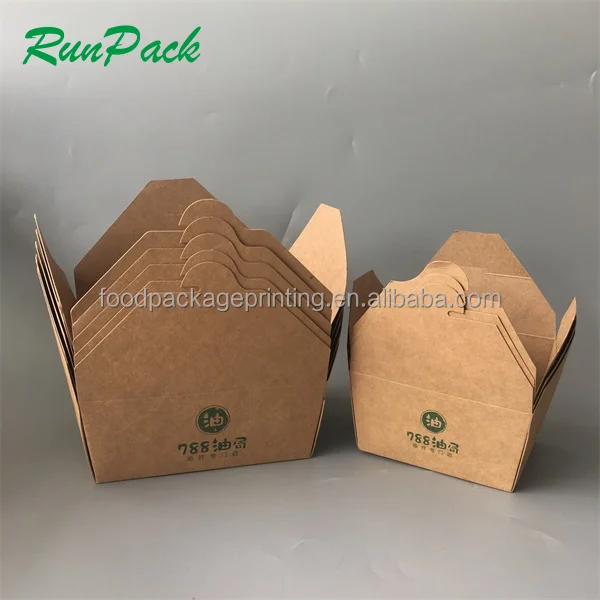 Brown kraft paper wholesale price custom fast food lunch box takeaway bento box doner kebab custom package box with logo