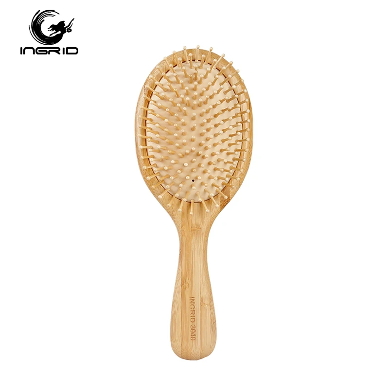e-co friendly Massaging Scalp wooden bristle hair brush wooden paddle detangling hair brush