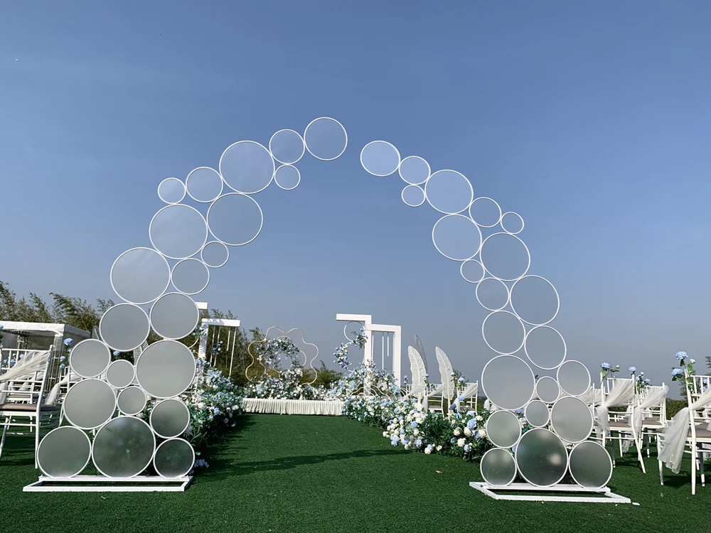 2020 fancy wedding arch thin film ring arch wedding backdrop
